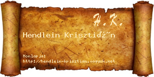 Hendlein Krisztián névjegykártya